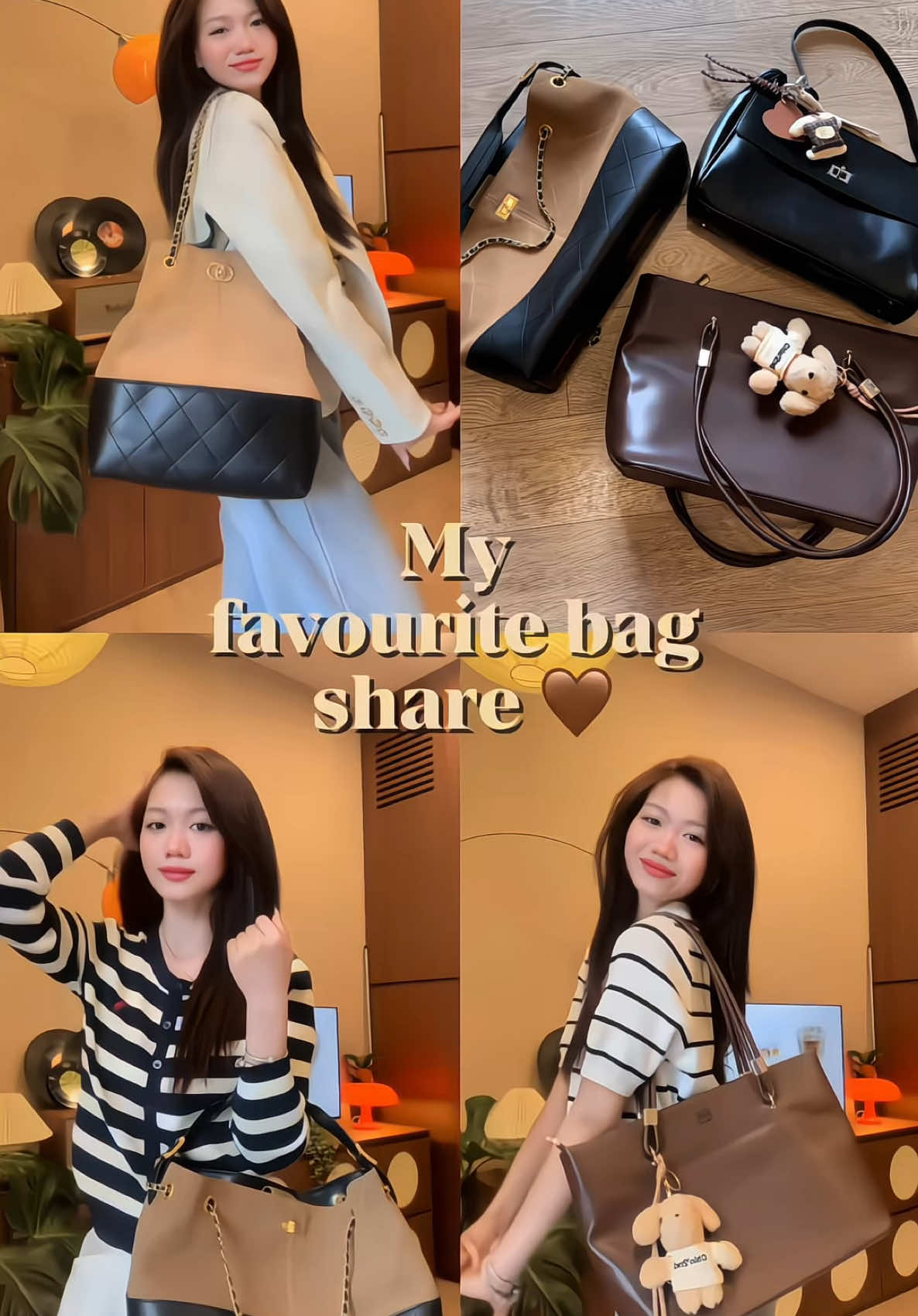 Khoe đồ đẹp nhiều ròy, nay em khoe túi xinh với mí chế nè 👜🤎✨#outfitideas #fyp #xh #OOTD #accessories 