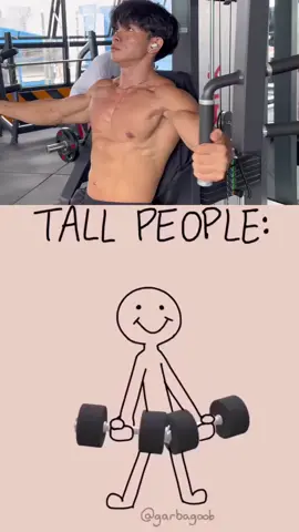 difference between tall and short people who doing gym# gym lover# body building # power#body positivty