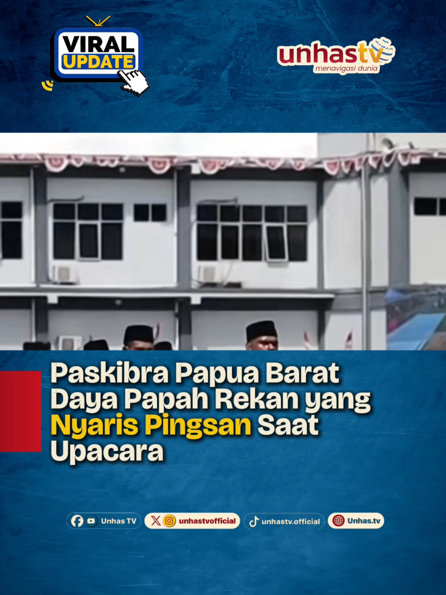 Paskibra Papua Barat Daya Papah Rekan yang Nyaris Pingsan Saat Upacara