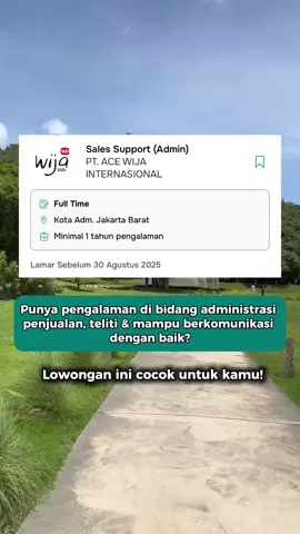PT Ace Wija Internasional lagi buka lowongan nih! 🚨 Untuk Posisi Sales Support (Admin) Langsung apply di sini: cari-kerja.com/detail-job-vacancy/140 🎯 Download aplikasi Cari Kerja sekarang — banyak loker lain yang bisa kamu temuin juga! #RekrutmenAntiRibet #CariKerja #JobPortalIndonesia #PlatformJobPortal #JobseekerIndonesia