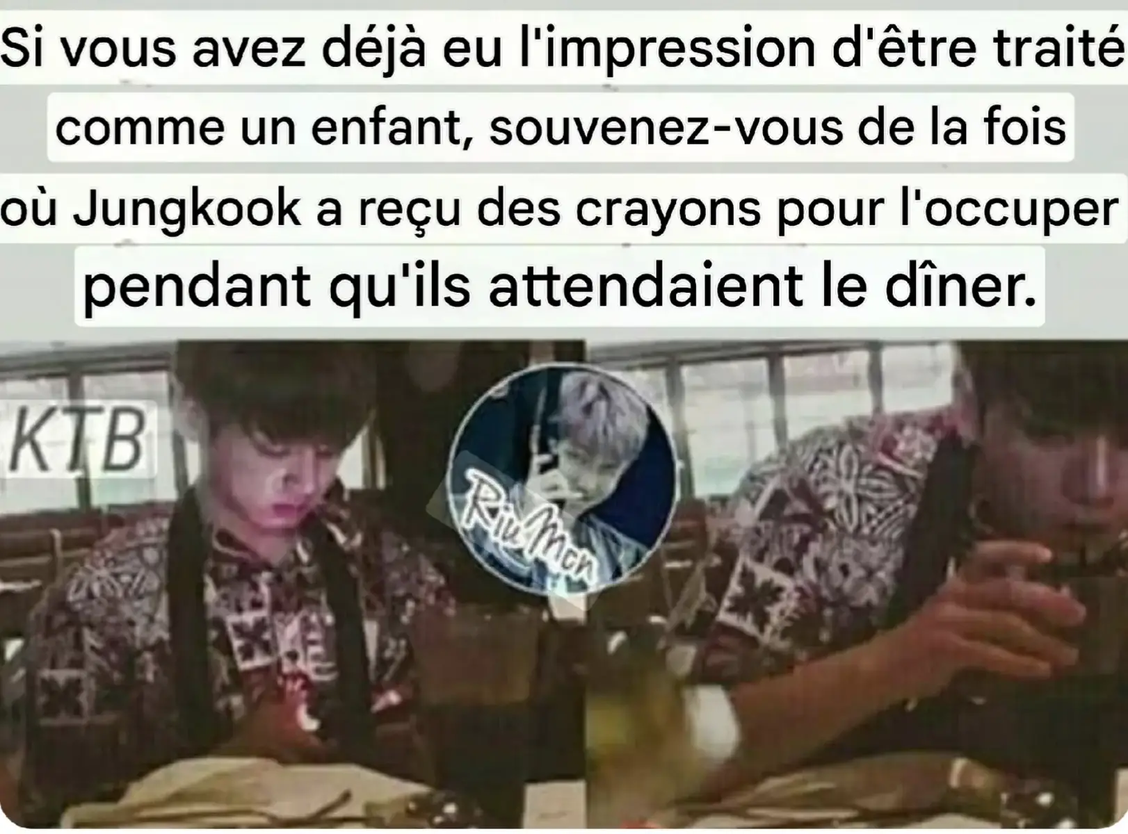 Si vous avez déjà eu l'impression d'être traité comme un enfant, souvenez-vous de la fois où Jungkook a reçu des crayons pour l'occuper pendant qu'ils attendaient le dîner. #jungkook #btsarmy #btsarmyforever #kpop #jeonjungkook 