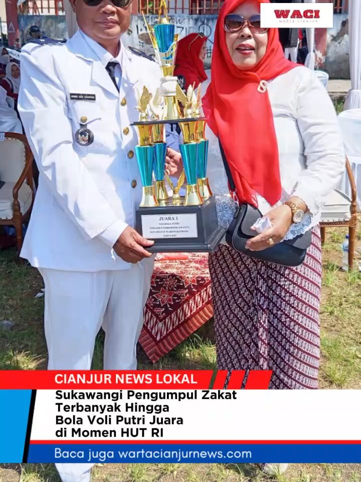 Sukawangi Pengumpul Zakat Terbanyak Hingga Bola Voli Putri Juara di Momen HUT RI Pemerintah Desa (Pemdes) Sukawangi memborong juara pertama di dua lomba yang diadakan Pemcam Warungkondang pada momen HUT RI ke 80, Minggu, 17 Agustus 2025. Selengkapnya https://wartacianjurnews.com/sukawangi-pengumpul-zakat-terbanyak-hingga-bola-voli-putri-juara-di-momen-hut-ri/