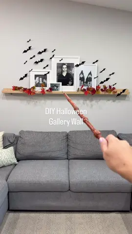DIY Halloween Gallery Wall👻 This was so easy and fun to make, but choosing which pictures went in was so tough because there are so many great ones to include! Depending on the size of picture frames you have, you can print them at home or send them to your local store to print for you. #DIYHalloween #halloweendecor #SpookySeason #SpookyDecor #FallCrafts   