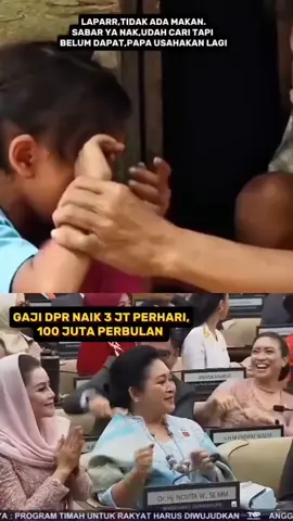 pejabatnya joget2, gaji dpr naik,sedangkan rakyatnya, nangis gak bisa makan karna keterbatasan biaya,Ya Allah dimana Hati nurani kalian...