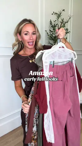 Amazon early fall looks! #fallfashion #haul #tryon #petite #petitefashion 