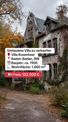 Zwischen mondänem Glanz und stillem Verfall… Die Villa Rosenheer war einst ein Ort des Luxus – heute wacht der verlassene Wintergarten über das Anwesen. Würdest du sie erkunden? #lostplaces #villa #badenbaden #geheimnis #verlassen #urbex #luxusverfall #forupage #verlassenevilla #LostPlaces #UrbanExploration #immobilie  (enthält KI)