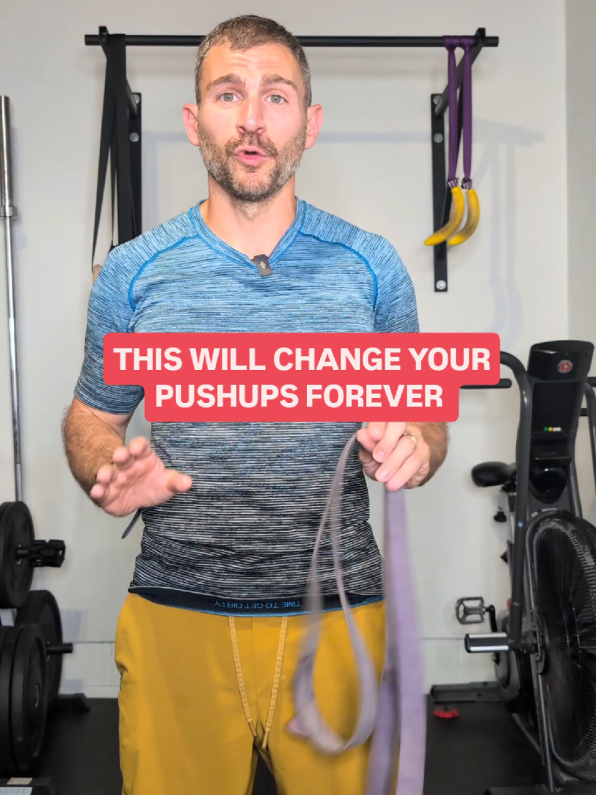 Most people hit a wall with pushups because they think doing more is the answer. But doing more pushups just makes you better at pushups. It doesn’t guarantee strength, power, or muscle growth. If you want real results, you need to make them harder, not just longer. Adding a resistance band makes 5 to 10 reps tough, which is exactly where real progress lives. ✅ Builds explosive upper body strength ✅ Keeps you progressing without weights ✅ Easy setup, big return Skip the sets of 30. Train smarter, get stronger. #pushups #calisthenics #homeworkout #strengthtraining #resistancebandsworkout 