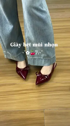 Giàu bệt mũi nhọn đỏ mận xinhhh #gaubata #giaynu #giaycaogot #outfit 
