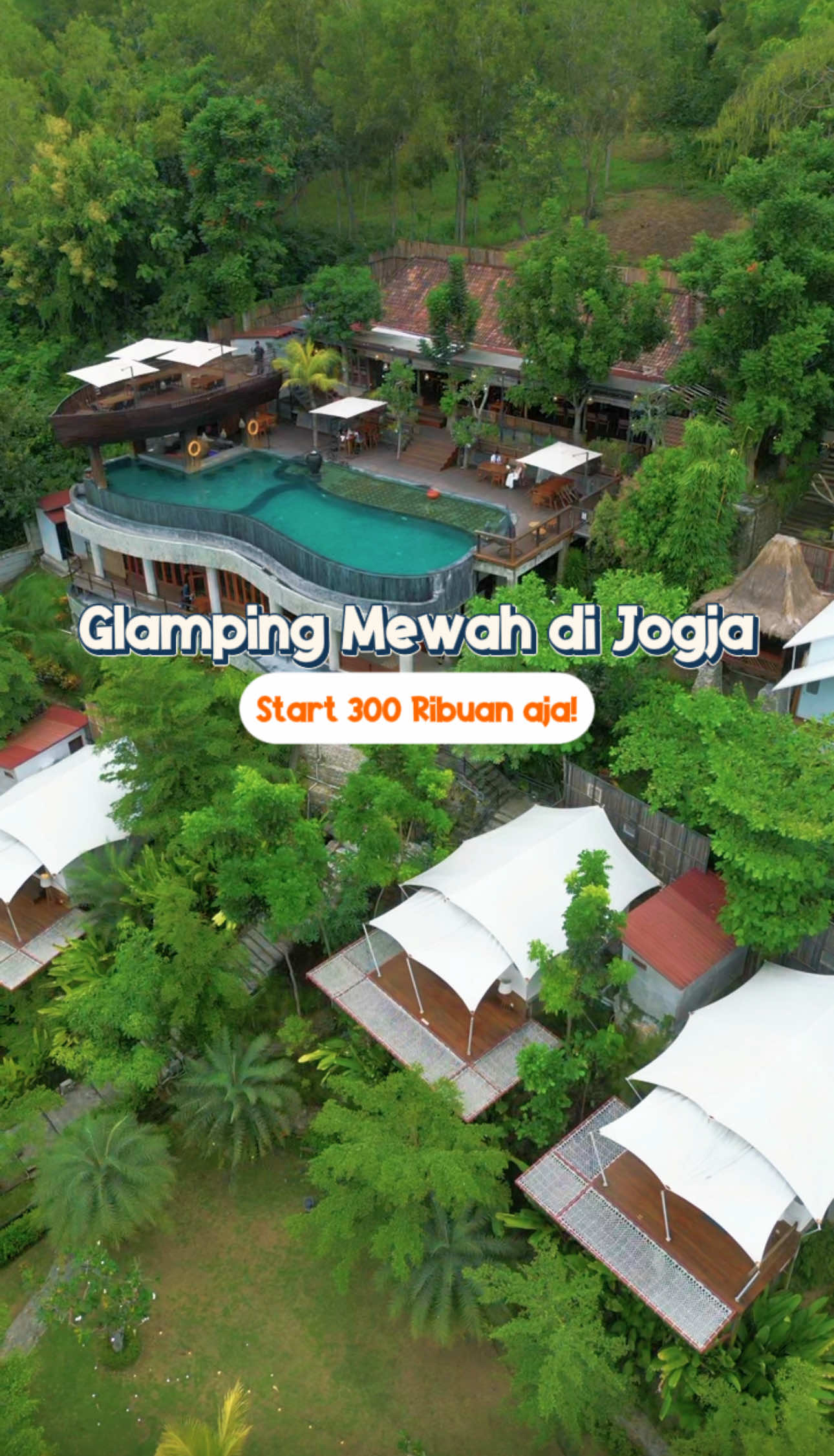 Glamping Resort di Jogja start 300 Ribuan aja 🥰😍 Kapan lagi bisa staycation di glamping yang viewnya indah banget. Vibesnya juga kaya di Bali 🥰Kalau pengen yang lebih nyaman bisa pilih Suite Deluxe nya.  Jangan lupa pesen kamarnya lewat Tiktok, klik tag lokasi biar dapat harga lebih murah 🥰 #Nexlevelingagustus  #nexarkamayakusuma #Visitlevelingagustus
