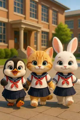 When a cat, a bunny, and a penguin start a dance crew… you know it’s gonna be legendary! 😹🐰🐧  #catdance #penguin #bunny #cuteanimals 