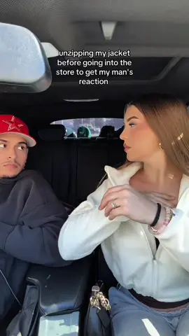UNZIPPING my jacket to see my husbands reaction😂#fyp #foryou #foryou #funnyvideos #prank 