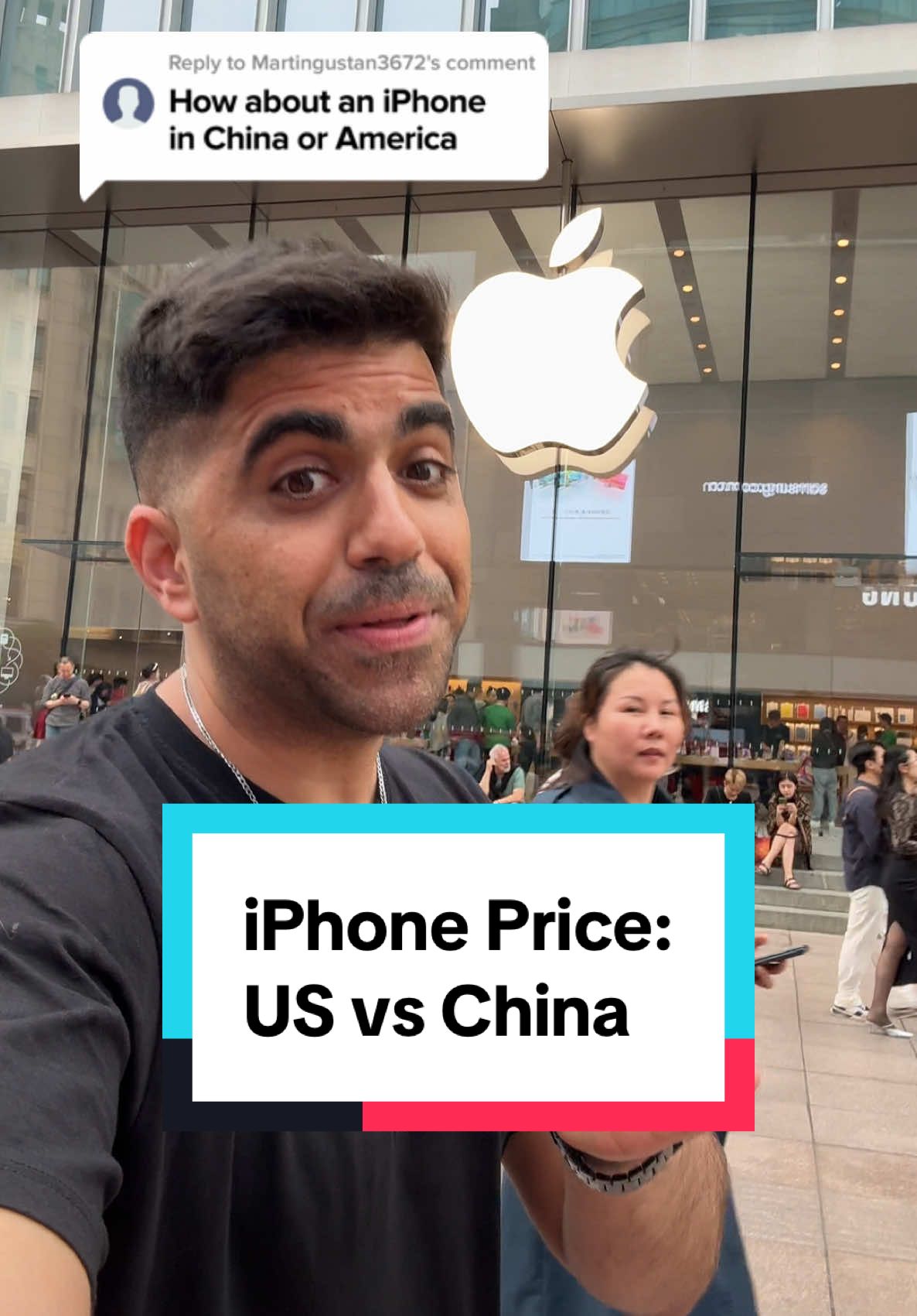 iPhone price in a store in Shanghai vs California 