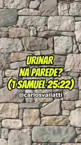 💥 URINAR NA PAREDE? (1 SAMUEL 25:22) ✅️ Adquira os meus CURSOS (Hebraico Bíblico, Interpretação Biblica e Teologia Arminiana) através do site: carlosvailatticursos.com.br. ✅️ Adquira os meus LIVROS através do WhatsApp: 11 95128-4642. ❤️ Curta! 🗣 Comente! 📲 Compartilhe! 👉🏻 Trecho do meu vídeo sobre o tema: 10 TRADUÇÕES BÍBLICAS CURIOSAS, cuja íntegra se encontra no meu Canal do YouTube: Carlos Augusto Vailatti. #1samuel25_22  #biblia #carlosvailatti #carlosaugustovailatti #estudecomovailatti