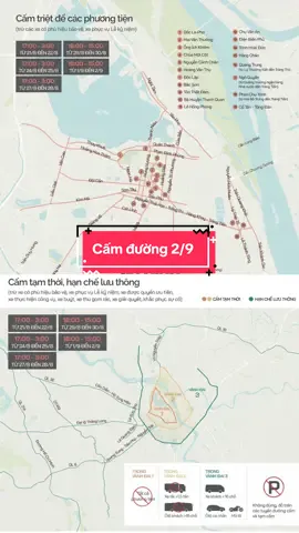 Chi tiết cấm đường và hạn chế di chuyển phục vụ A80 diễu binh diễu hành ngày #hanoi #a80 