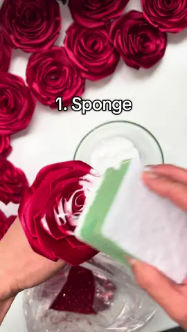 3 different techniques to glitter eternal ribbon roses #ribbonroses #eternalroses #glitterroses #tutorial #florist 
