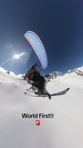 Just because we like to share adventures together… 💕 Sancho is my best partner , we ski , we fly , we hike and many more .  #ski #fly #mountain #sportlover #fyp #viral #paragliding #flyingdog #husky 