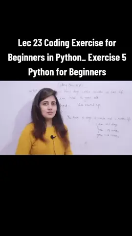 Lec 23 Coding Exercise for Beginners in Python _ Exercise 5 _ Python for Beginners #Python #PythonExercise #PythonForBeginners #LearnPython #PythonTutorial
