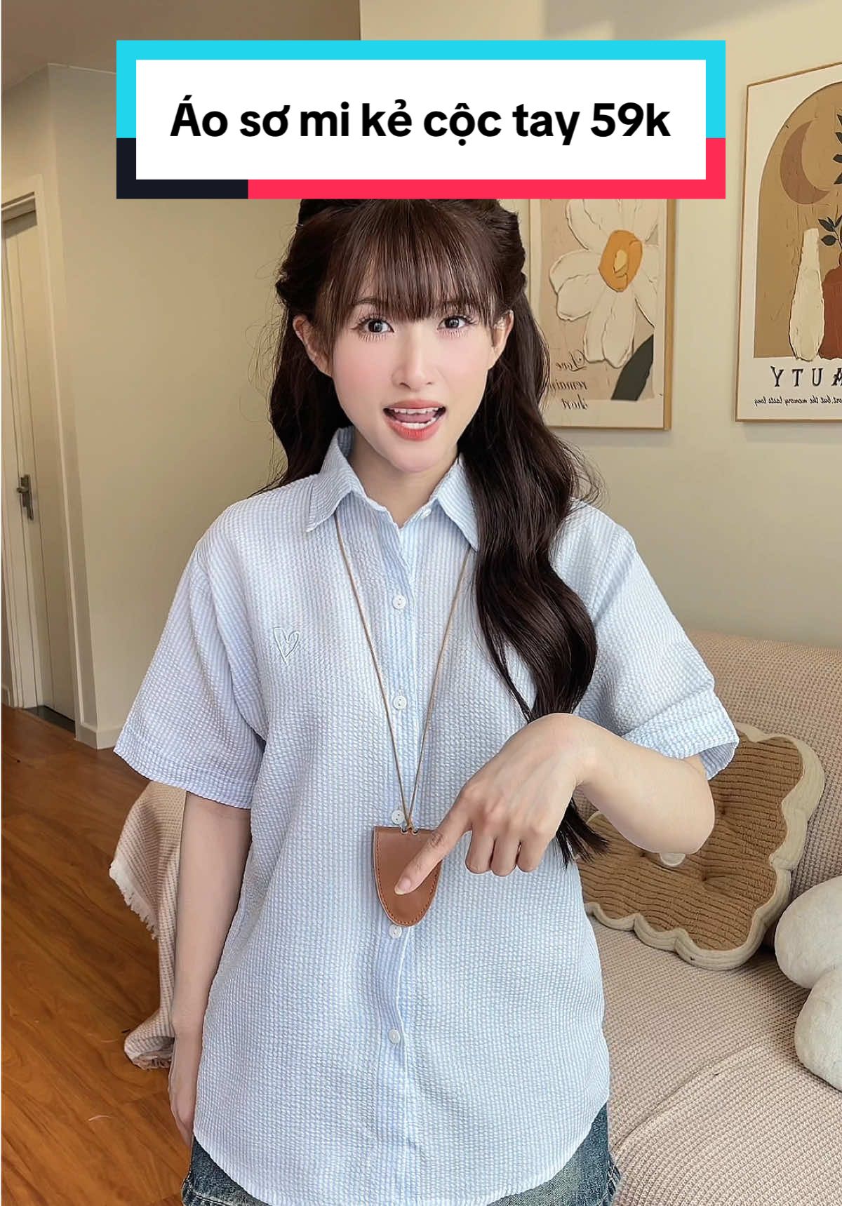 Áo sơ mi kẻ cộc tay 59k #somi #somike #somihe 