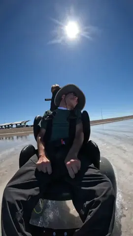 Delayed Reaction. #wheelchair #cerebralpalsy #saltflats #offroadwheelchair #beachwheelchair #ex