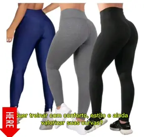 Kit 3 Calças Legging Suplex Feminina Lisa Academia Empina BumBum Fitness. #mulher #Fitness #roupasfemininas #academia #beleza 