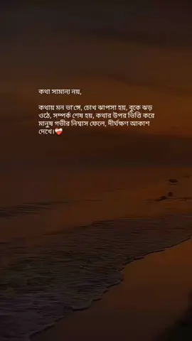 কথা সামান্য নয়, কথায় মন ভা'ঙ্গে, চোখ ঝাপসা হয়, বুকে ঝড় ওঠে, সম্পর্ক শেষ হয়, কথার উপর ভিত্তি করে মানুষ গভীর নিশ্বাস ফেলে, দীর্ঘক্ষণ আকাশ দেখে।😅#fypシ #foryoupage #bdtiktokofficial #plzunfrezemyaccount #its_your_naimu 
