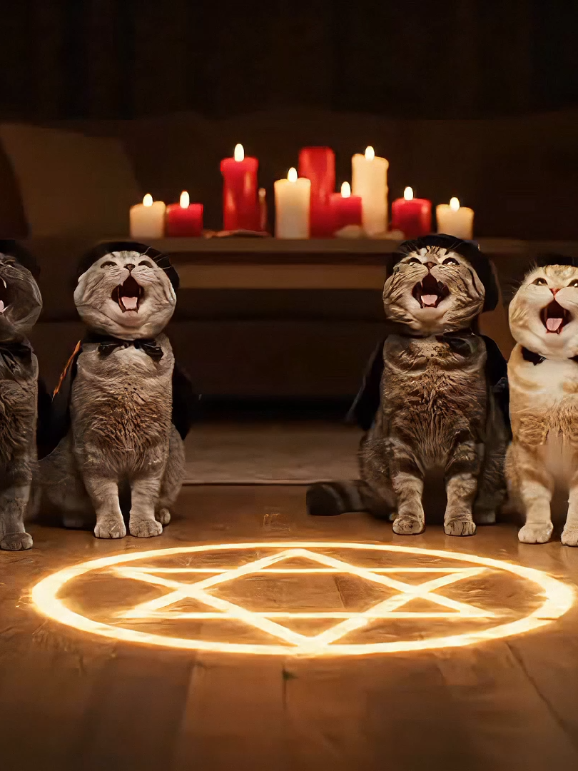 Did I just hear a ritual in my living room? #ai #cat