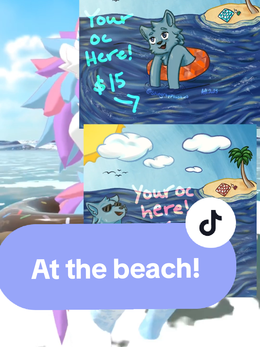 At da beech (there are two options! I can show both if curious, they're shown briefly in the video) #furryartist #vrcmeme #vrchat #furryych #commissionsopen 