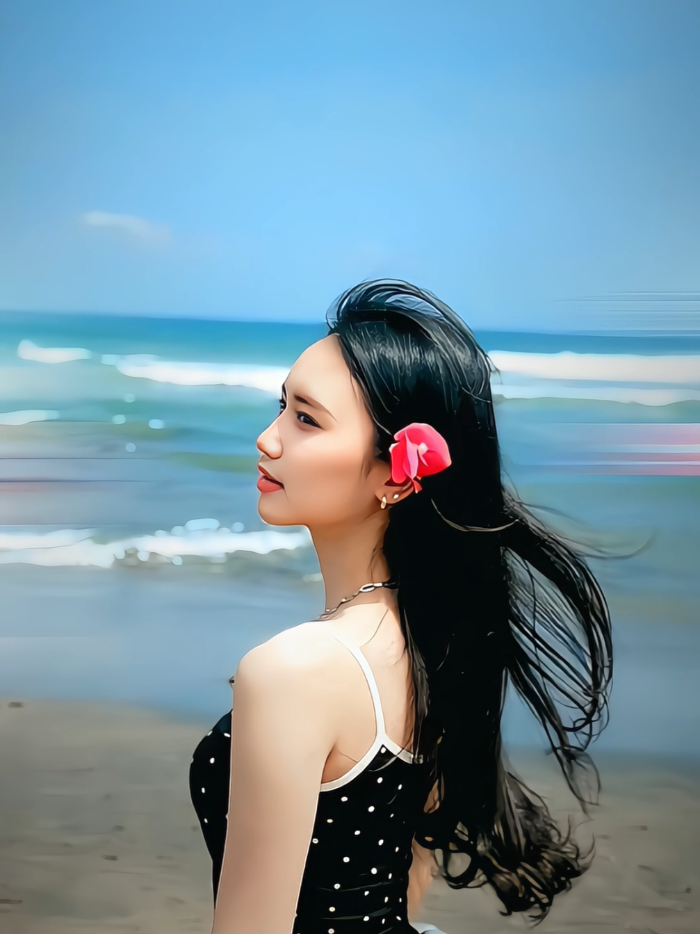 angin pantai🌊🌪 #alyajkt48 #alyaamanda #jkt48newera #jkt48 