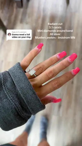Replying to @E yes I need my nails done I’m going today😭🤍 #fyp #engagementring #weddingring #radiantcut 