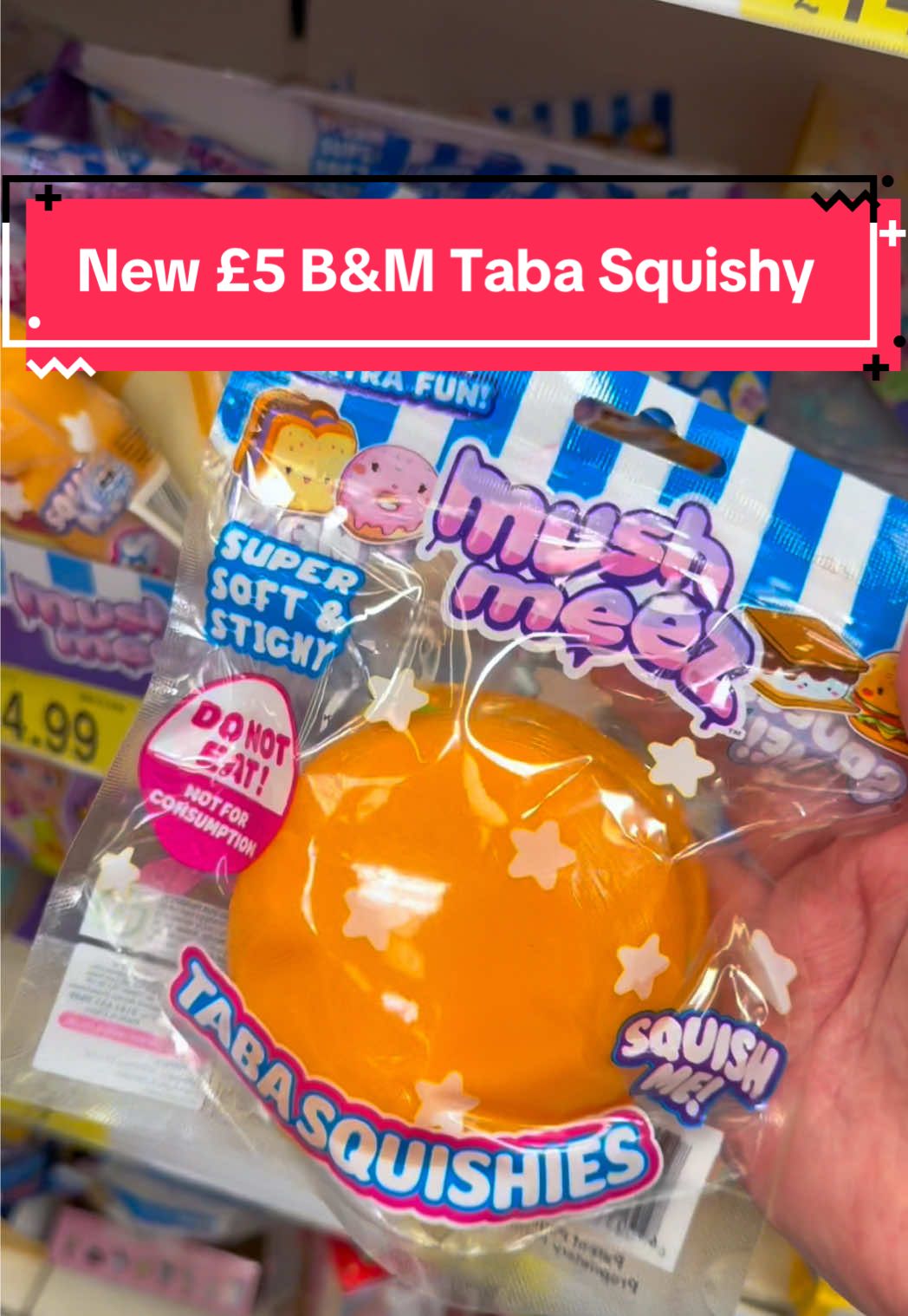 Let’s open up and review the NEW £4.99 Taba Squishies that have just dropped in B&M!  If these don’t fly off the shelves and go viral I will be so surprised! The quality is amazing and they are the real super sticky taba texture!  These are by the Mush Meez Brand and there are a bunch of different food options, A Sandwich, Doughnut, S’mores, Hot Dog, Cinnamon Roll and I got the burger. I can’t remember the others, but they’re all so cute.  I got the burger as it had the most layer and I figured it would be the best value with more layers to peel.  10/10 reccomend if you’ve always wanted a real Taba GET ONE, they’re so hard to come by in the uk and this is amazing.  There were a couple of other Taba grand options in my store but these looked the best quality and I’m pretty sure I was right about that.  Some people may hate the sticky feeling but it doesn’t leave any residue on your hands so it’s one of my favourites, because it’s kind of like playing with slime as they’re stretchy too!  These have just landed in my store this week and can take a few weeks to roll out everywhere but do keep an eye out.  My store is Pool Between Redruth and Camborne here in Cornwall.  #tabasquishy #emmabeeslimes #bandm #mushmeez #fidgettoys 