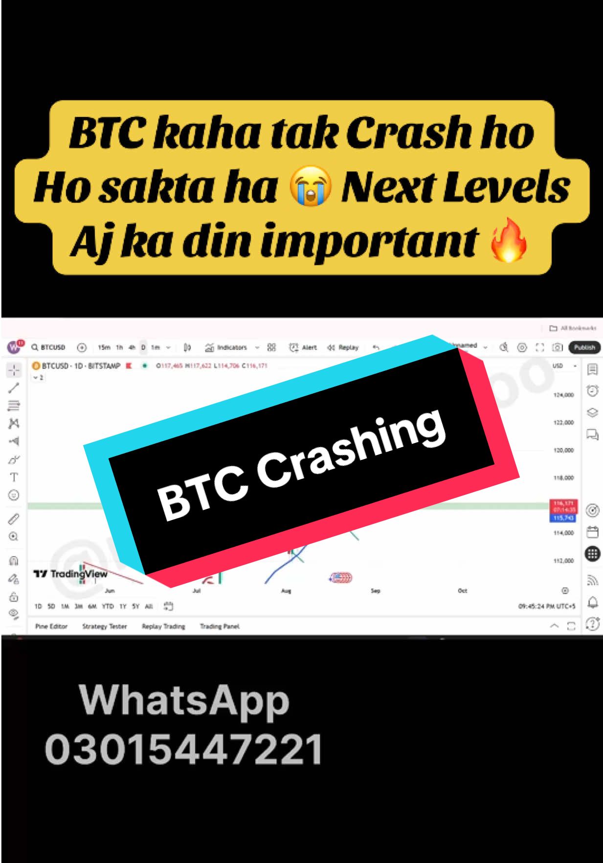 BTC Bearish Mode On #CryptoTrading #Crypto #bitcoin #btc #MrQasimWattoo 