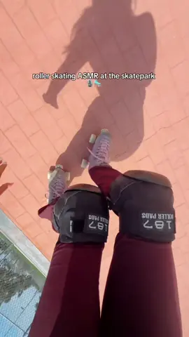 Skate ASMR 🛼 not the mic flying off my skates in the beginning 🫢 #rollerskating #asmr #skatepark  #rollerskates #satisfying 