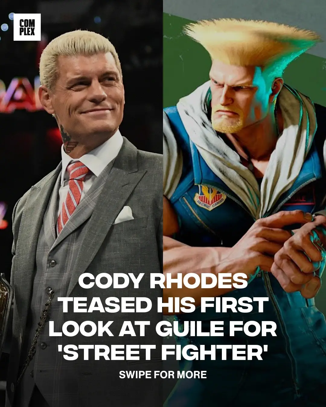 This about to be epic 😭🔥 Cody Rhodes dropped a first look at his character Guile in the live-action ‘STREET FIGHTER’ film.