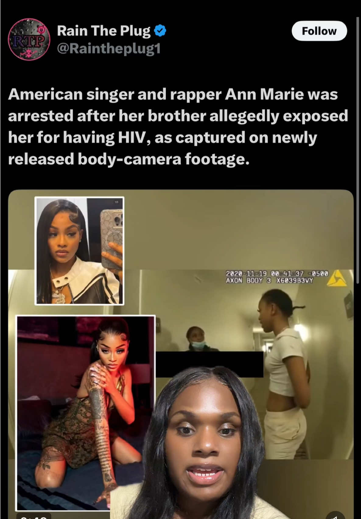 Body cam footage of rapper and singer Ann Marie getting arrested resurfaces, exposing her status. 