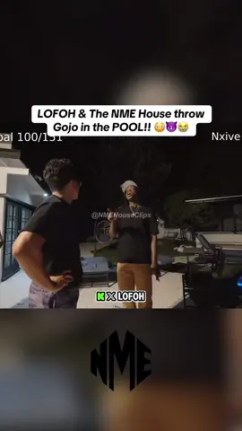they asked if he can swim as he was getting thrown in there 😭 #nme #nmehouse #kick #fyp #lofoh 