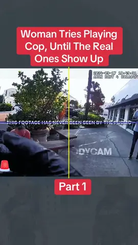 Woman Tries Playing Cop, Until The Real Ones Show Up Part 1 #cops #copsoftiktok #police #policeofficer #fyp 