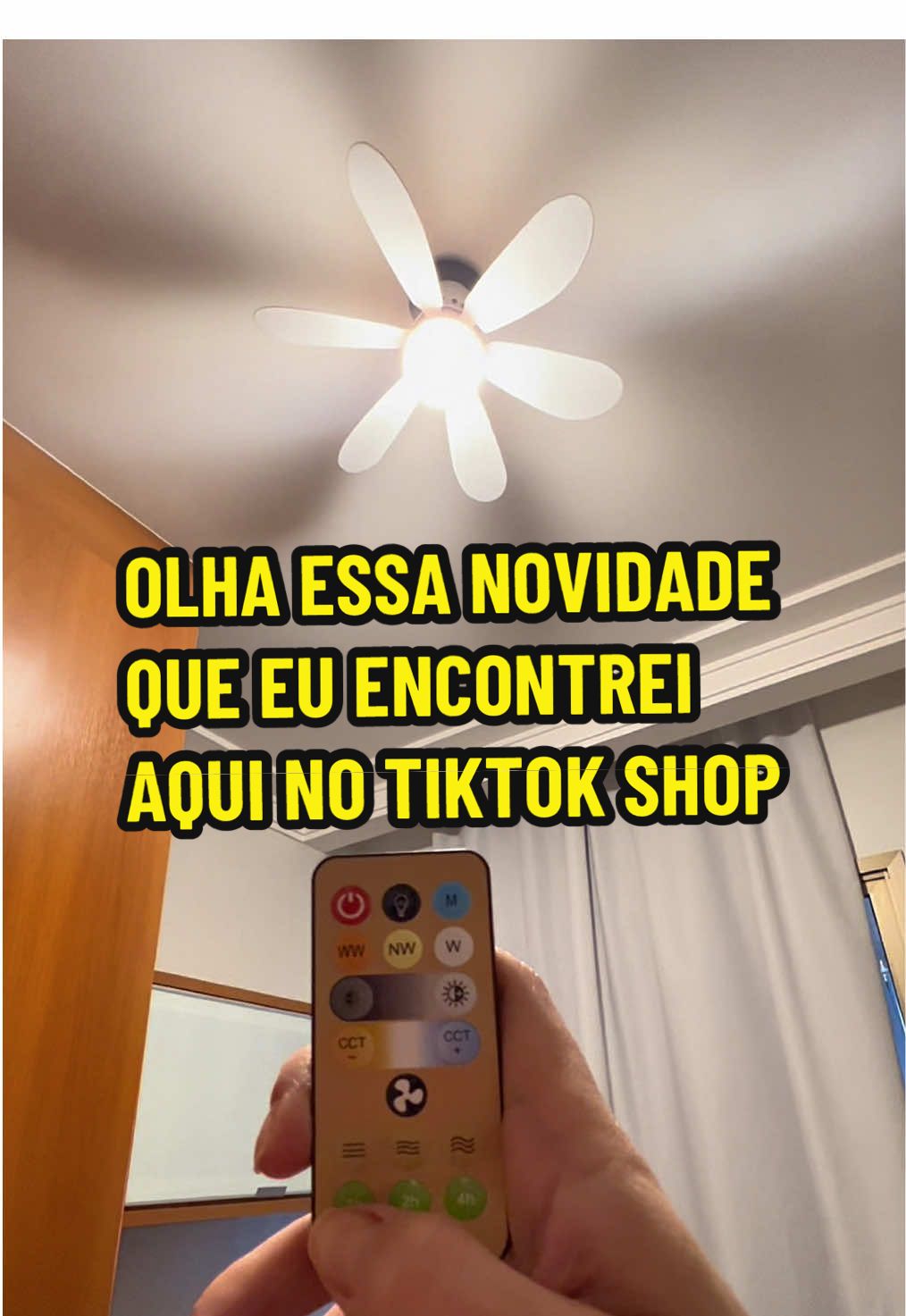 Você já pensou em ter ventilador e luz no mesmo lugar? Só clicar no carrinho laranja aqui embaixo e garantir o seu. ⤵️ #ventilador #ventiladordeteto #casa #ventiladores #tiktokshop 