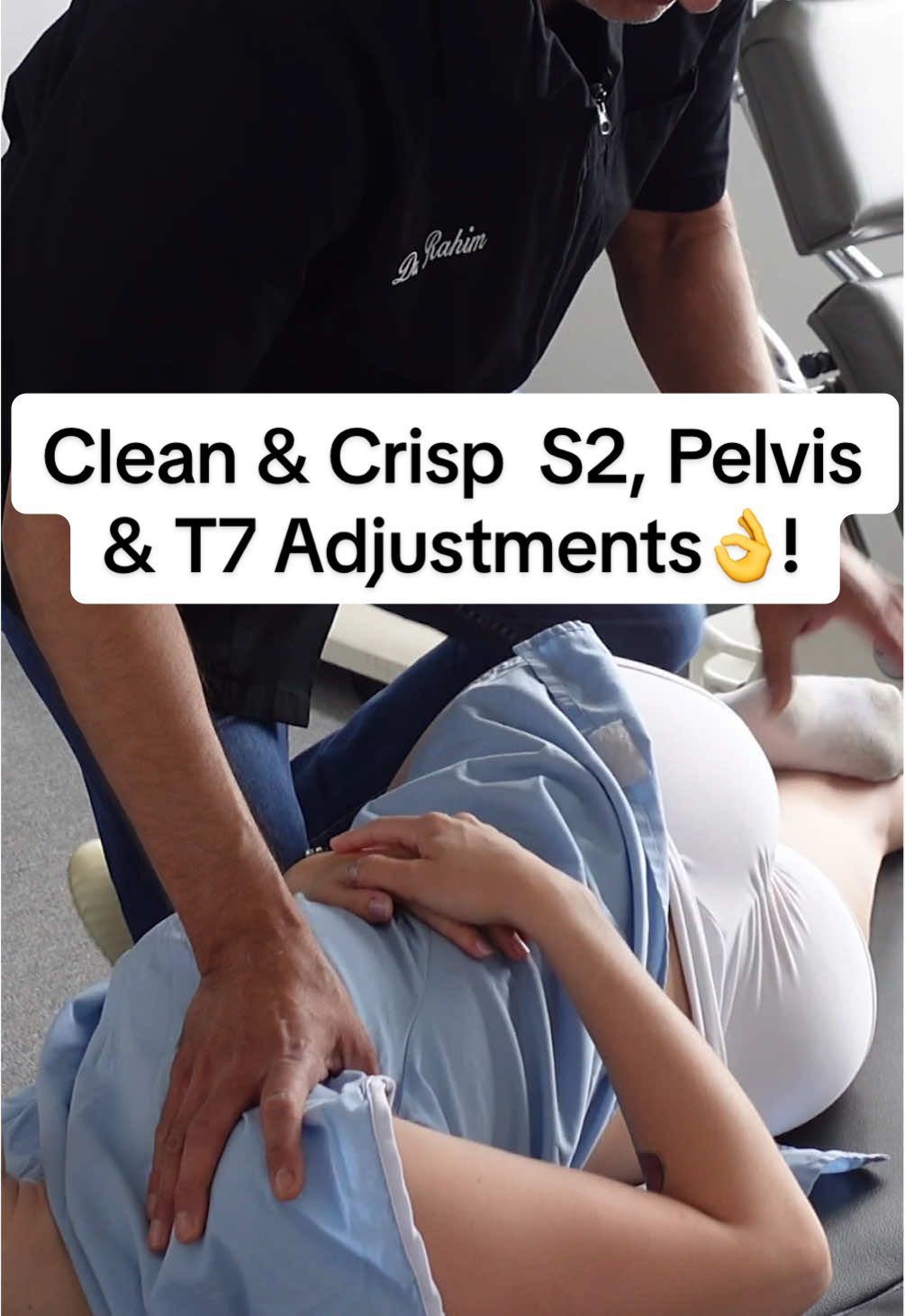 Clean & Crisp  S2, Pelvis & T7 Adjustments👌! #drrahim #gonstead #chiropractor #chiropractic #adjustment 