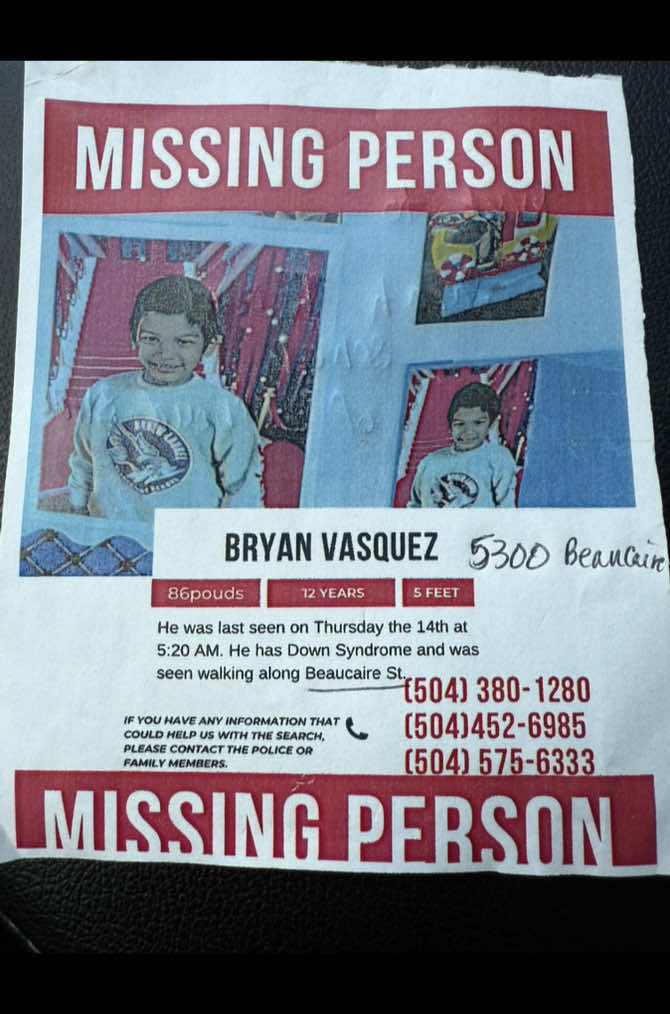 🚨 URGENT: Volunteers Needed to Help Find Missing Child 🚨 12-year-old Bryan Vasquez went missing from his family home on Thursday, August 14, 2025, at 5:20 AM. His family is pleading for the community’s help to bring him home safely. 📹 If you have Ring doorbell footage or any information that may be helpful, please come forward immediately. I’ve spoken with a close family friend who shared that the family is remaining hopeful that Bryan is still alive. In this summer heat, every hour matters, and he may be growing weaker. 🙏 Please keep Bryan and his loved ones in your prayers. At the same time, let’s put boots on the ground and help search. I am currently volunteering on site and can be reached directly, or you may contact the family for coordination. It takes a village to raise our children—let’s be that same village to help bring Bryan home. #fyp #neworleans #missing #foryou #tiktok 