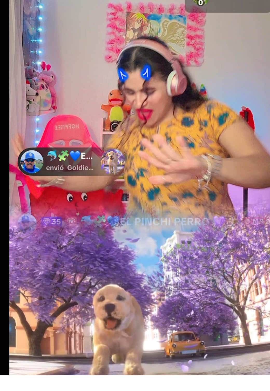 Nuevo trend el baile del perrito 🐶☺️Gracias pechocho por todo y tu nivel 40 del quiéreme 😊😉@🐬🧩💙EL PINCHI PERRO 💜👑 #tiktoklive #livehighlights #trend #elbailedelperrito #newtrend 