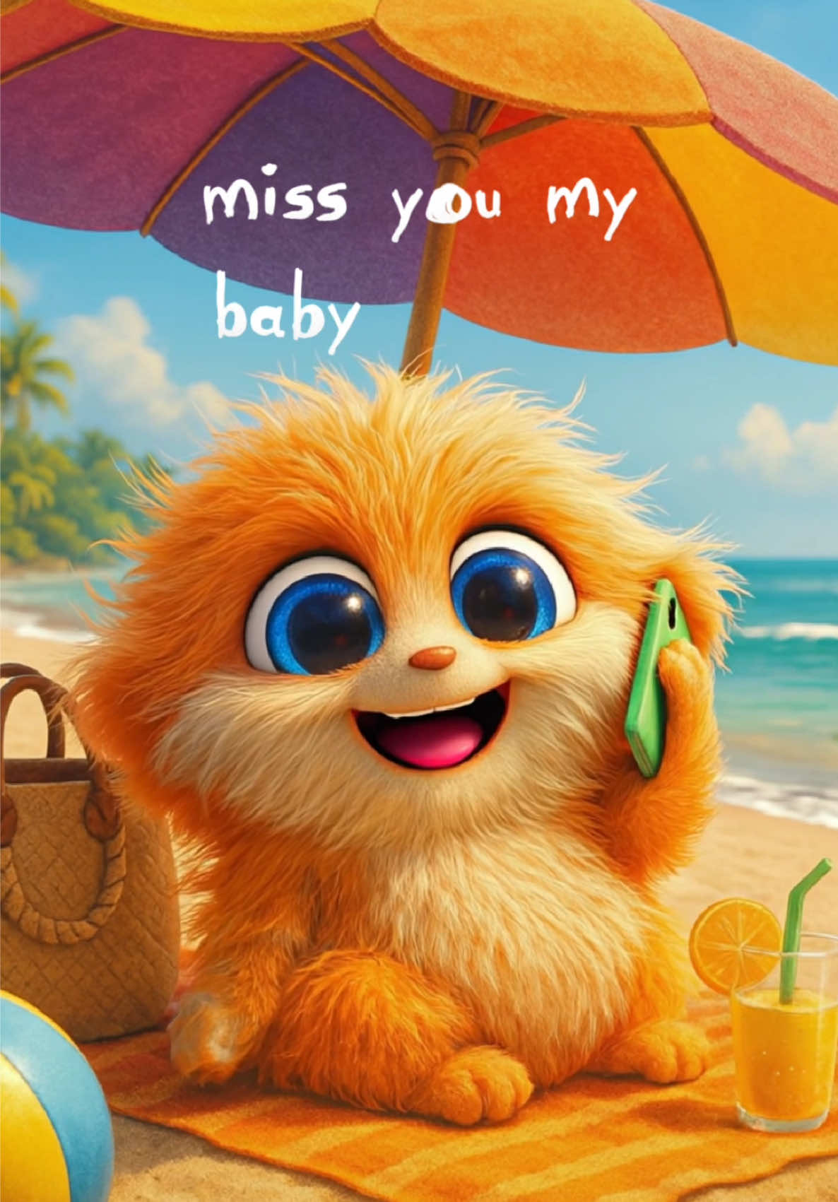 hello 📞  tag someone who should call you today! 😋 #fluffy #cutie #ai #wholesome #fypシ゚viral 