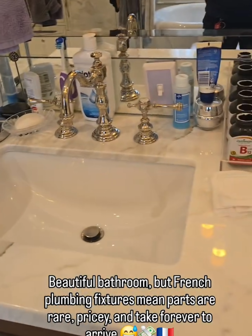 Beautiful bathroom, but these French plumbing fixtures come with a catch 😅🇫🇷 Parts are expensive, hard to find, and can take months to arrive. That’s the reality of buying products from far away. If you go with something not local, make sure it’s from a reputable company that guarantees parts availability or stick with products made at least in the same country for easier maintenance  #plumber #plumbing #fixtures #fyp #product 