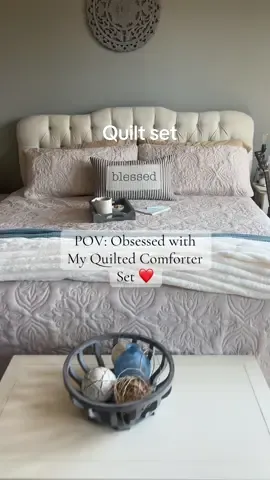 Loving my bedroom aesthetics with my new Quilted blanket set! @whale flotilla #quilt #blanket #homedecor #TikTokShopCreatorPicks 