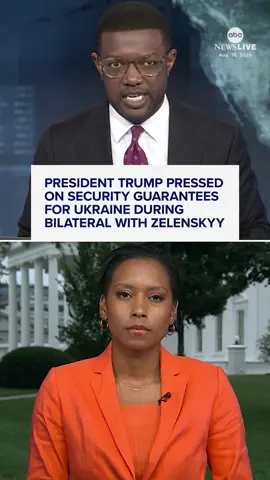 President Trump was asked in the Oval Office about security guarantees for Ukraine during a high-stakes meeting with Ukrainian President Zelenskyy. Senior political correspondent Rachel Scott has more on the president's statements.