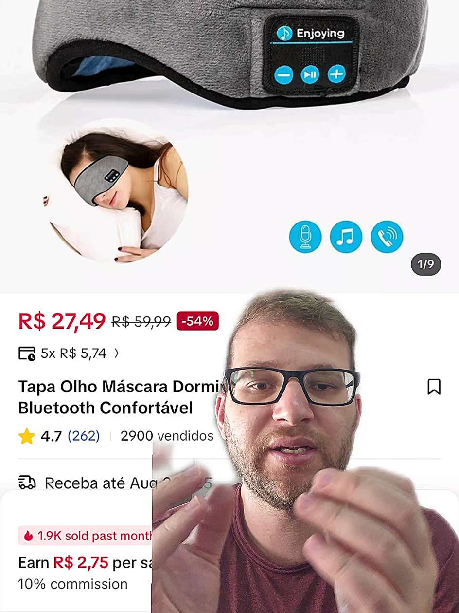 Tapa olho máscara dormir fone de ouvido #vendas 