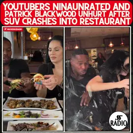 NinaUnrated and Patrick Blackwood escape unharmed after car crashes into restaurant mid food review 😳 #ninaunrated #patrickblackwood #foodreview 