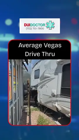 Truck turns Drive thru into a tug of war match with a trailer 🚚 #DUIDoctor #TrailerTrouble #VegasChaos