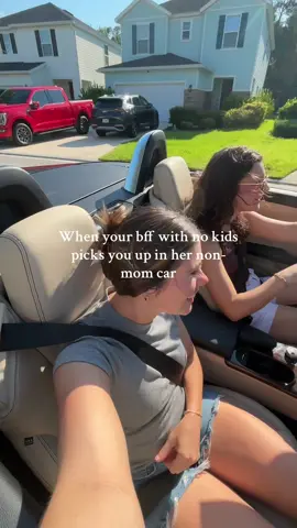 Forgot what it’s like to not be in a mom car #bffgoals #bffs #momcar #relatable #sportscar 