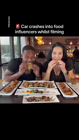 Thank God they’re ok 🙏🏼 In a video posted by @NinaUnrated, a car can be seen crashing into her and @Patrick Blackwood whilst filming food content. Nina captioned the video: “Tomorrow Is NOT Promised…” #influencer #carcrash #shocking #ninaunrated #patrickblackwood 