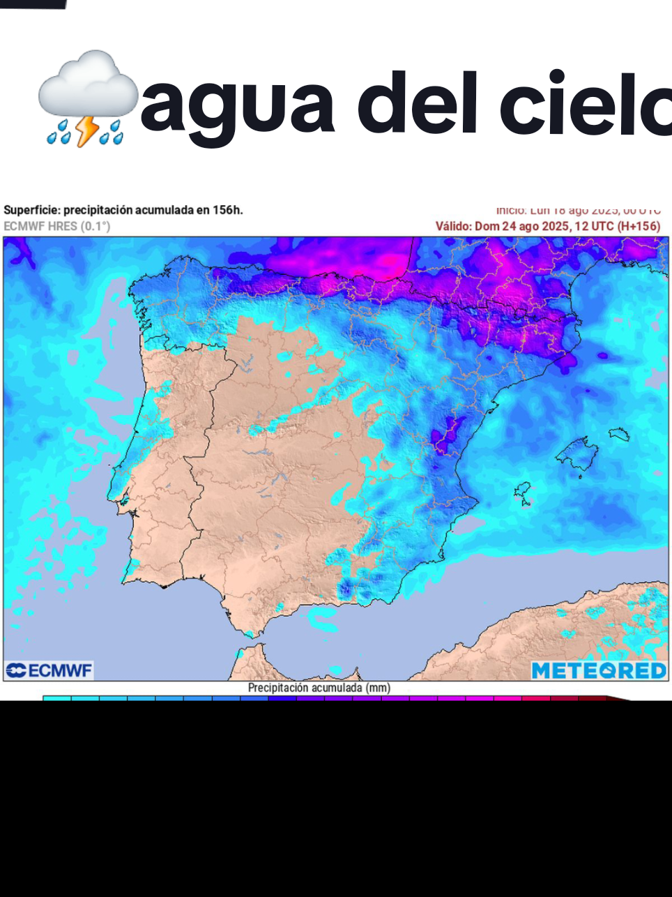 Acumulación de lluvia 156 horas #parati #españa #fyp 